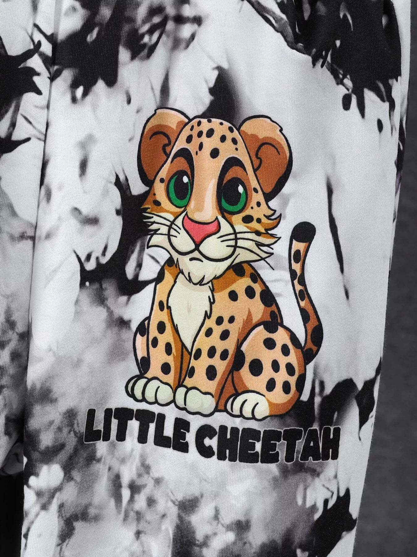 Children's Cheetah Tie-Dye Top and Pants Set designed for comfort and style at Lookzlike