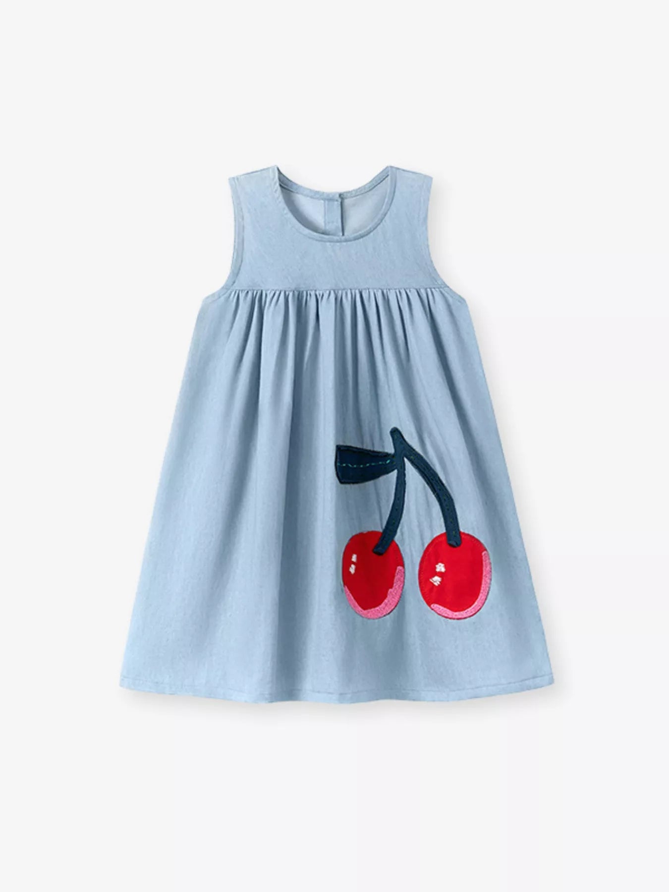 Children's Cherry Sleeveless Casual Dress designed for comfort and style at Lookzlike