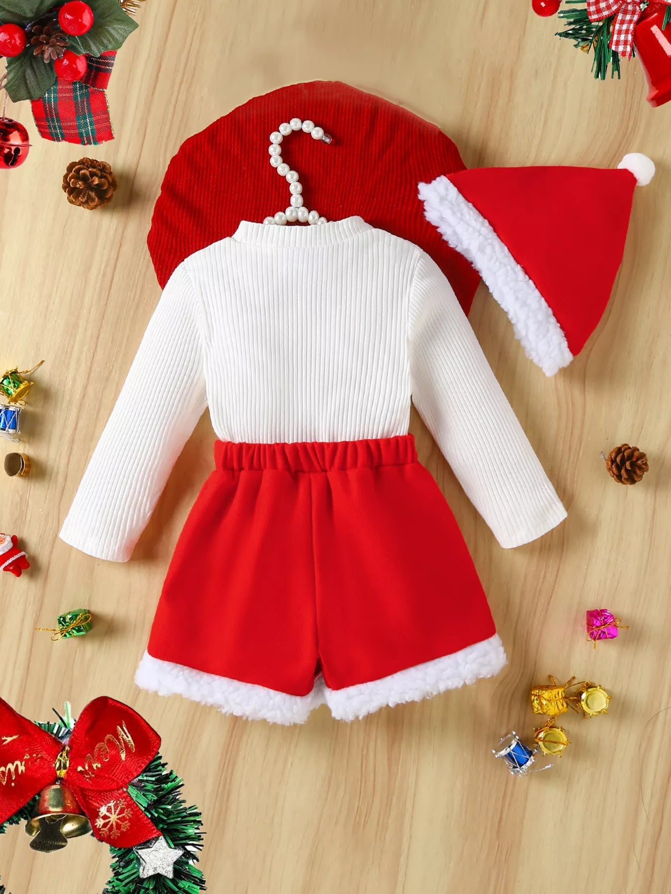 Children's Christmas Outfit Set with Santa Hat designed for comfort and style at Lookzlike