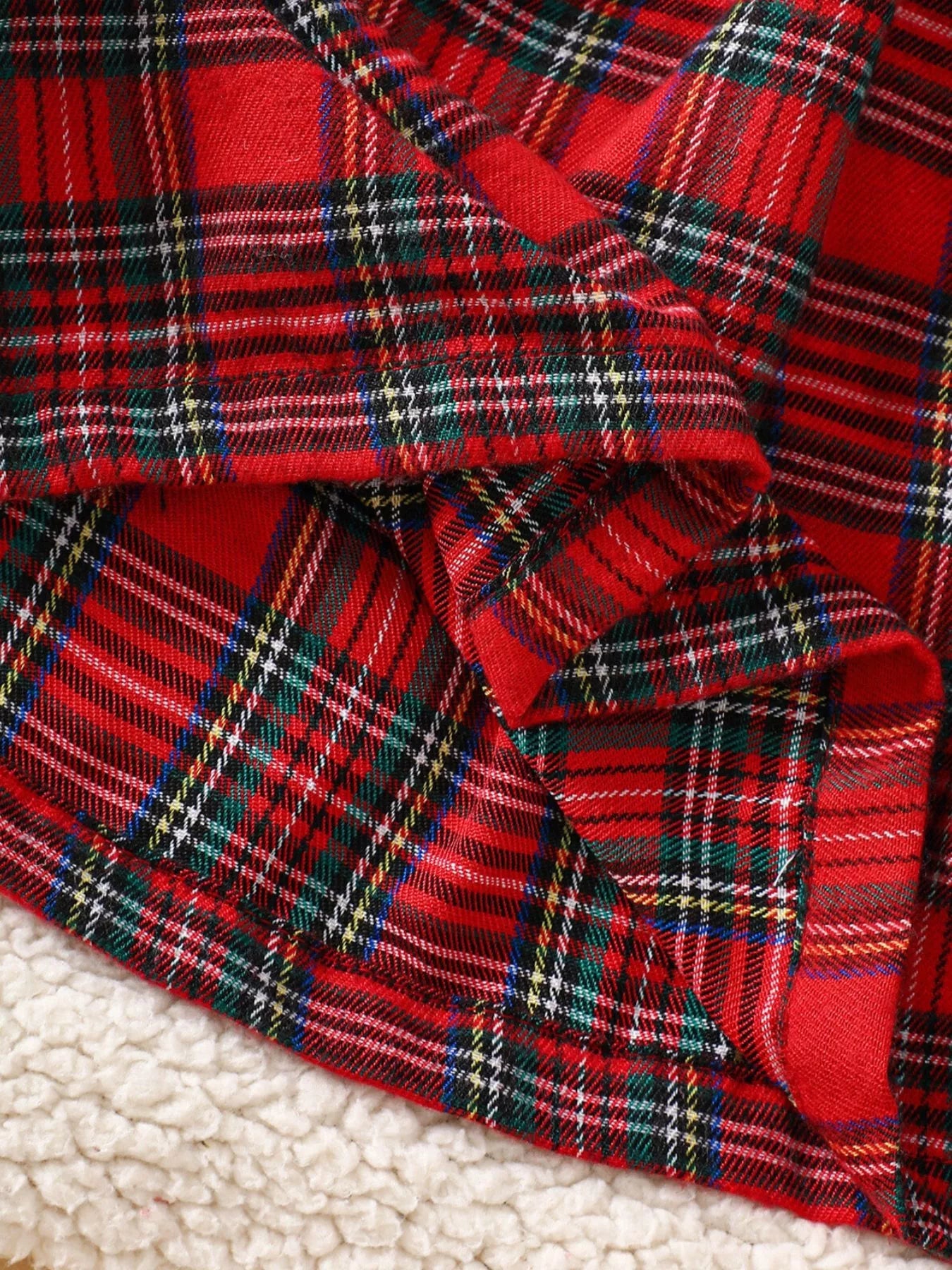 Children's Christmas Plaid Embroidered Smocked Dress designed for comfort and style at Lookzlike