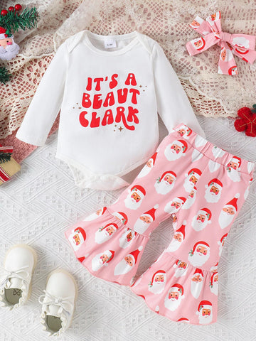 Children's Christmas Print 3 Piece Outfit Set designed for comfort and style at Lookzlike