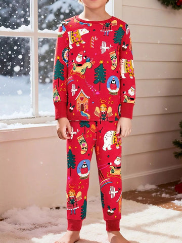 Children's Christmas Print Pajama Set designed for comfort and style at Lookzlike