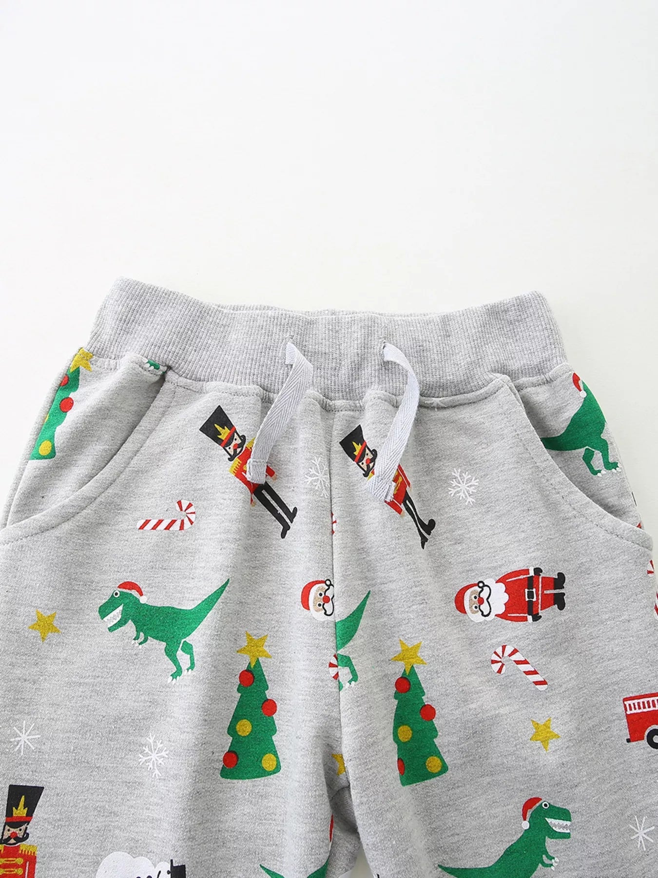 Children's Christmas Print Round Neck Top and Pants Set designed for comfort and style at Lookzlike