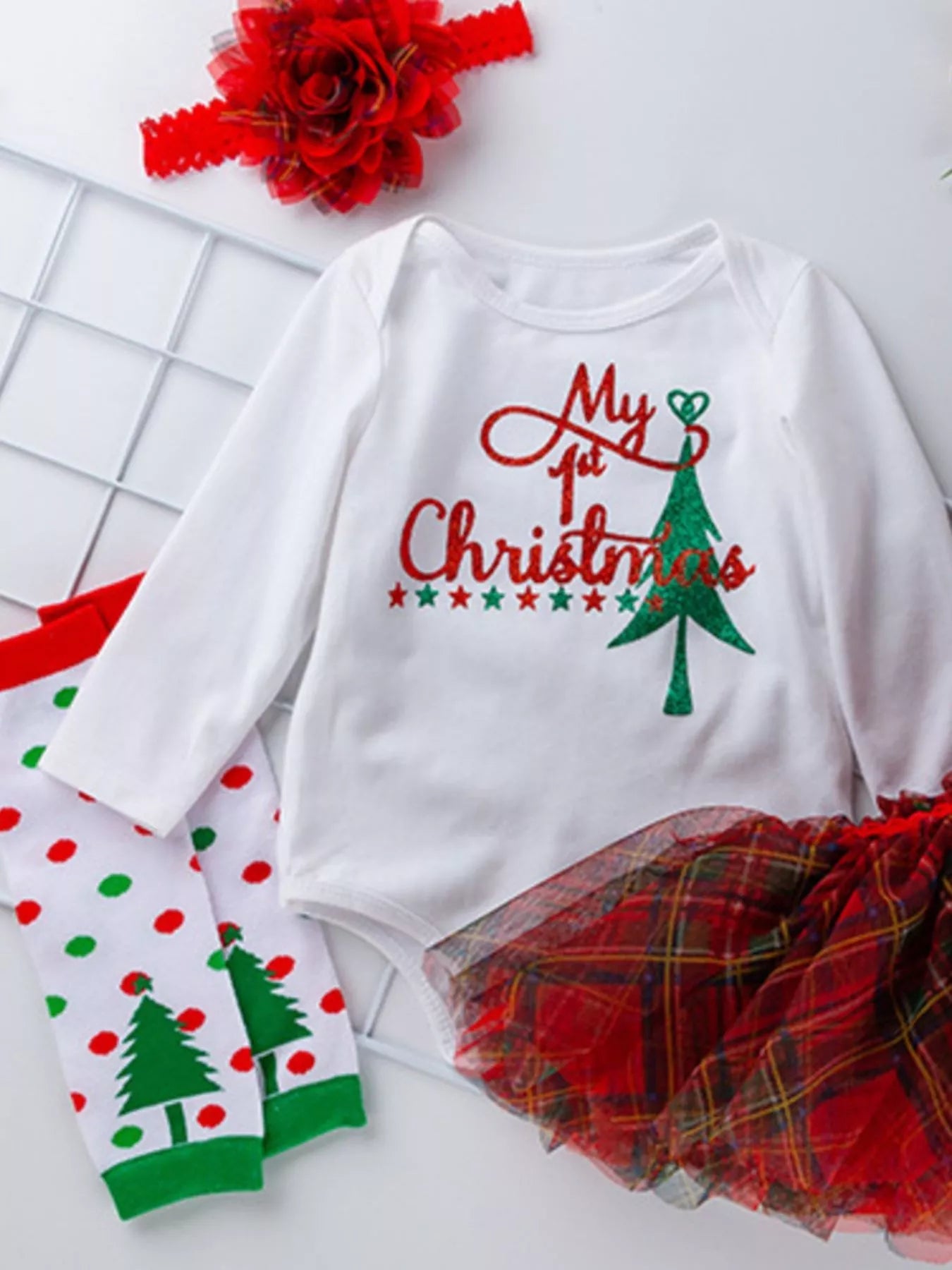 Children's Christmas Santa Baby 4 Piece Outfit Set designed for comfort and style at Lookzlike
