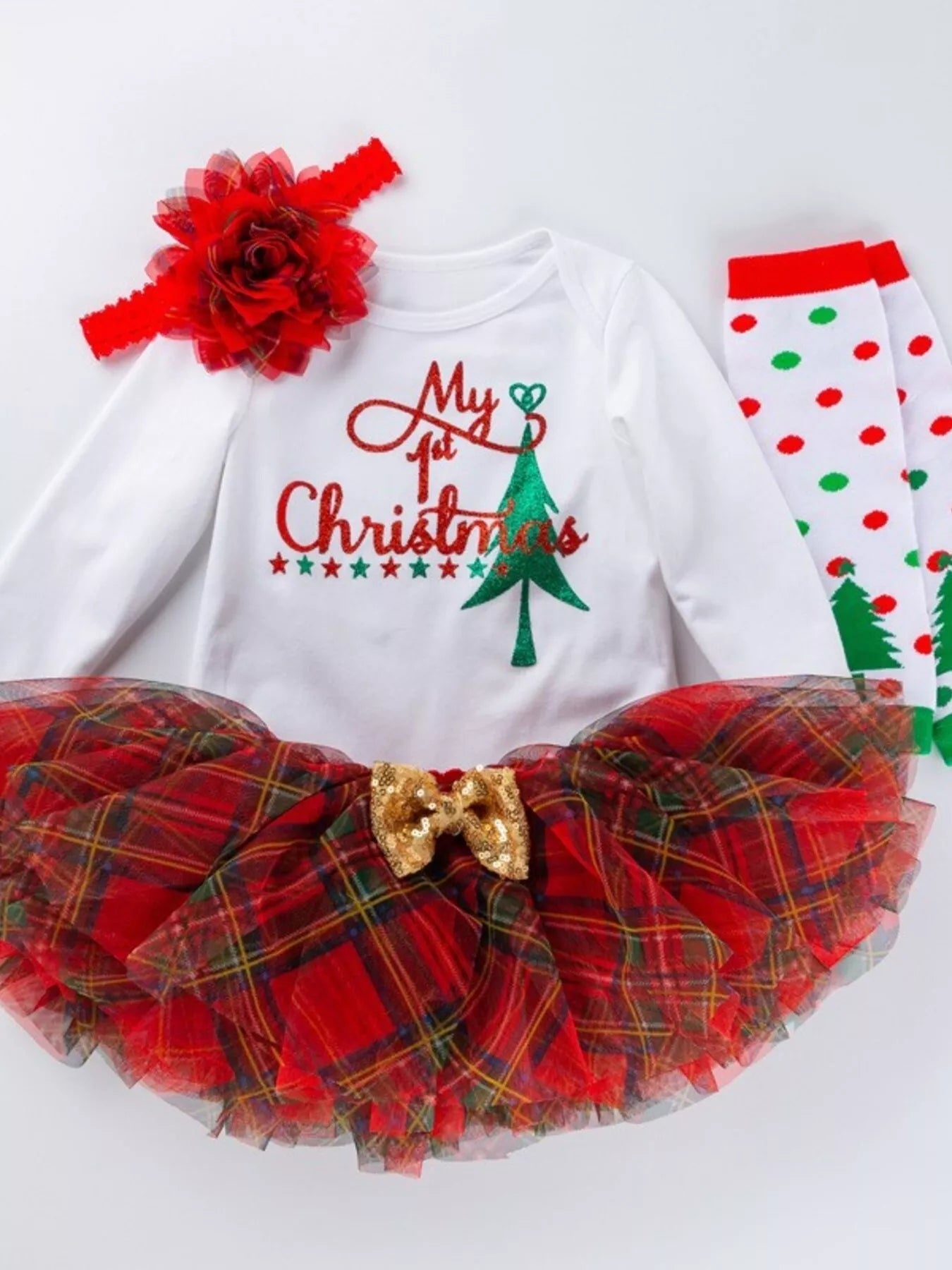 Children's Christmas Santa Baby 4 Piece Outfit Set designed for comfort and style at Lookzlike