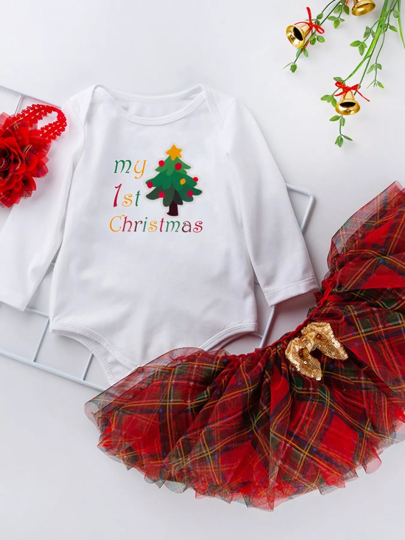 Children's Christmas Santa Baby Outfit Set with Headband designed for comfort and style at Lookzlike