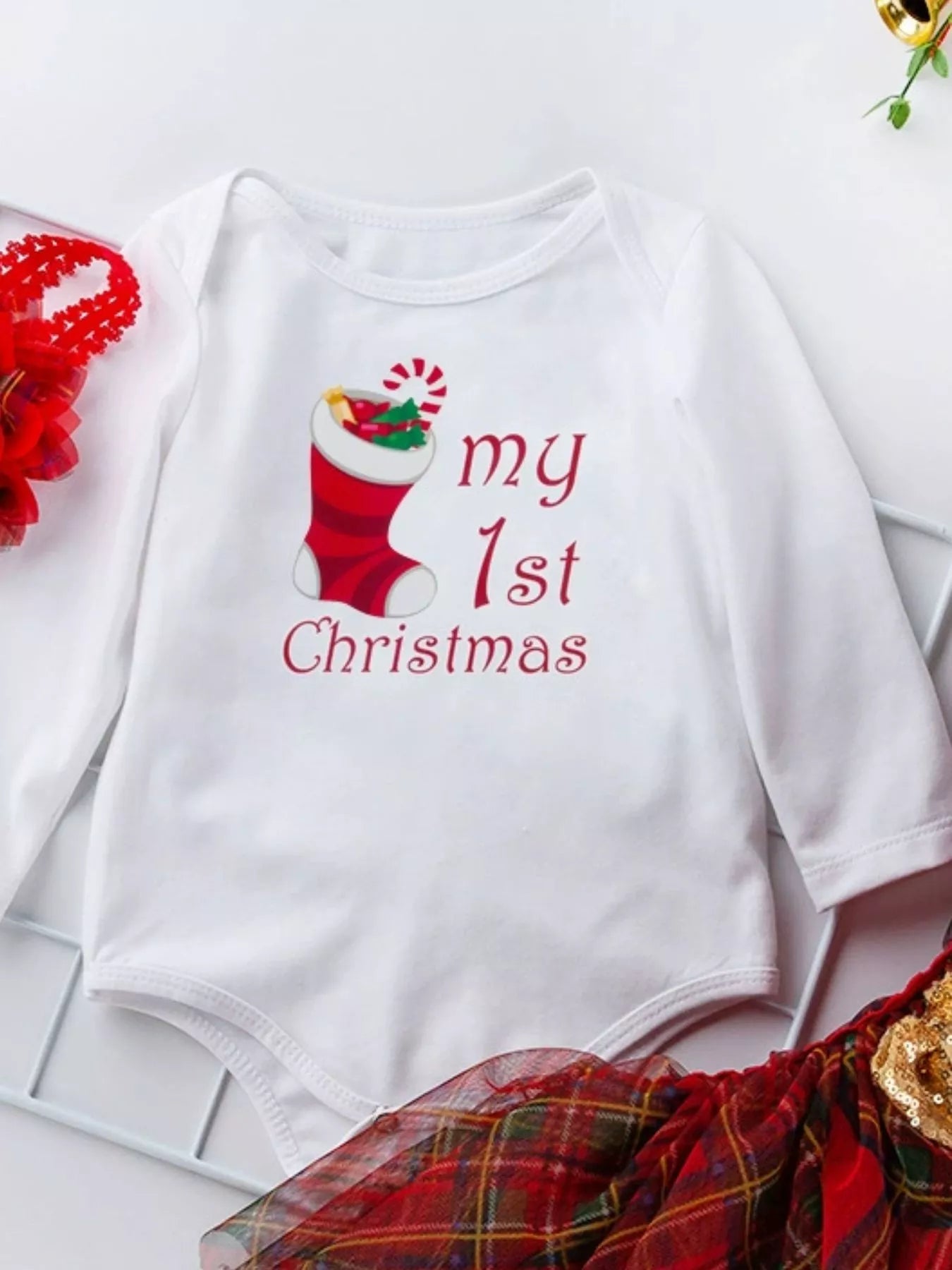 Children's Christmas Santa Baby Outfit Set with Headband designed for comfort and style at Lookzlike