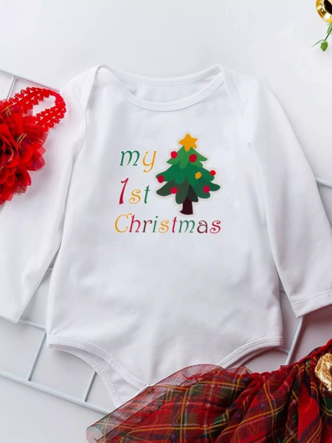 Children's Christmas Santa Baby Outfit Set with Headband designed for comfort and style at Lookzlike
