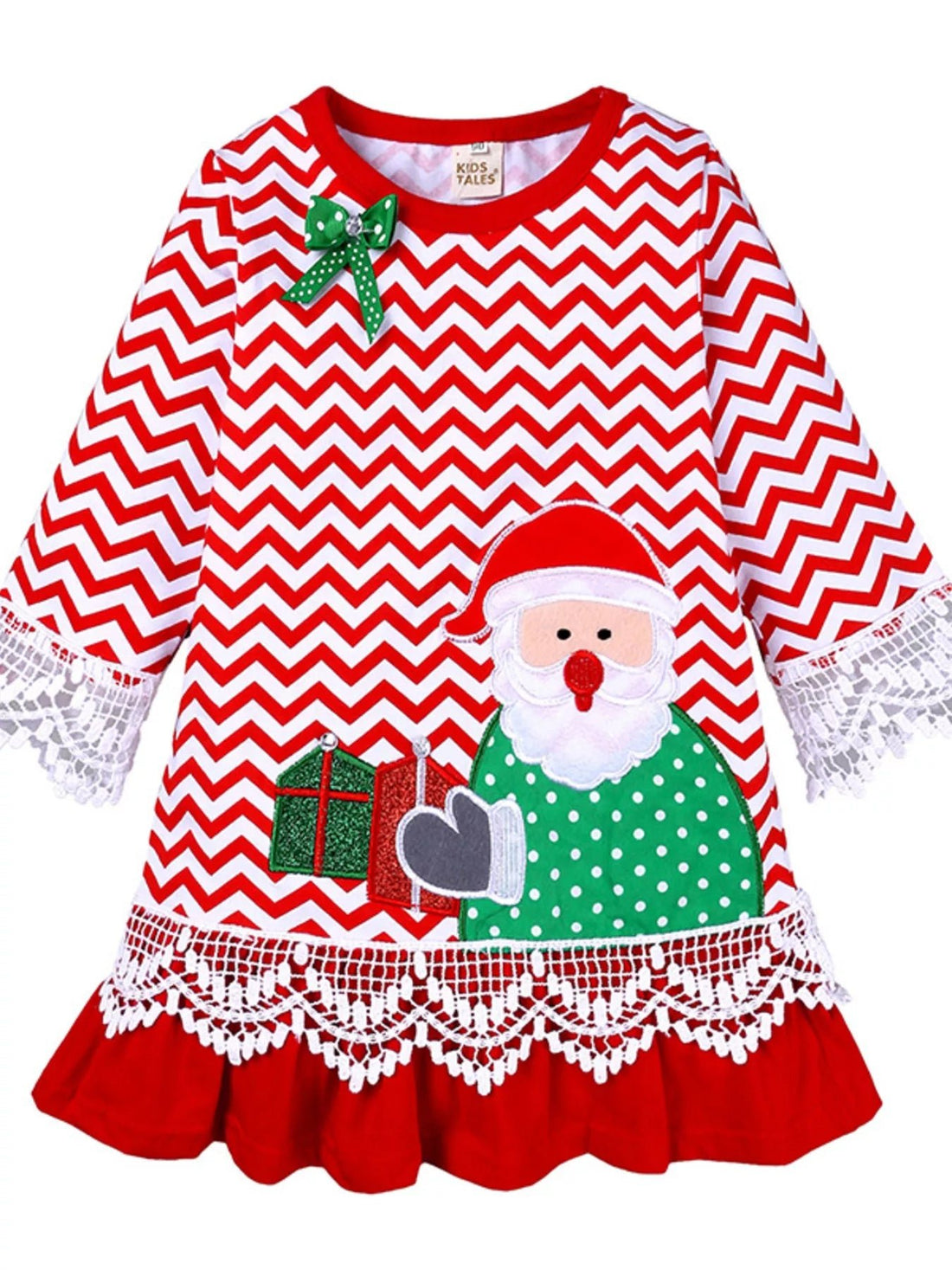 Children's Christmas Santa Long Sleeve Dress designed for comfort and style at Lookzlike