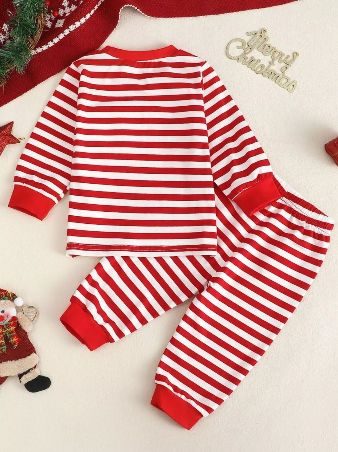 Children's Christmas Striped Pajama Set designed for comfort and style at Lookzlike