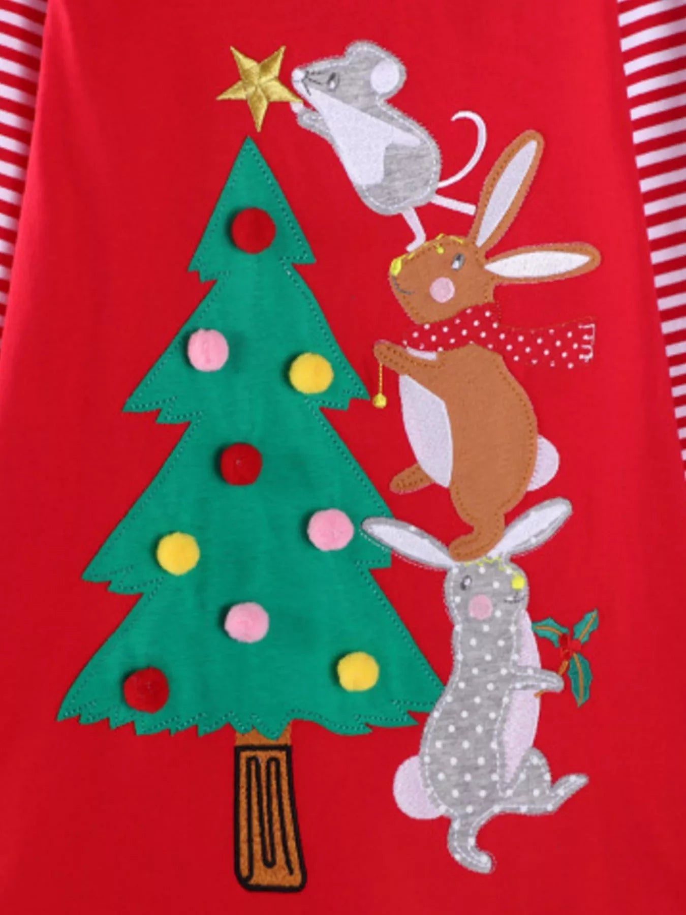 Children's Christmas Tree Animal Long Sleeve Dress designed for comfort and style at Lookzlike