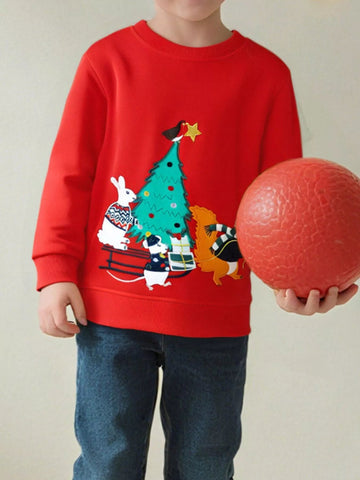 Children's Christmas Tree Crewneck Sweatshirt designed for comfort and style at Lookzlike