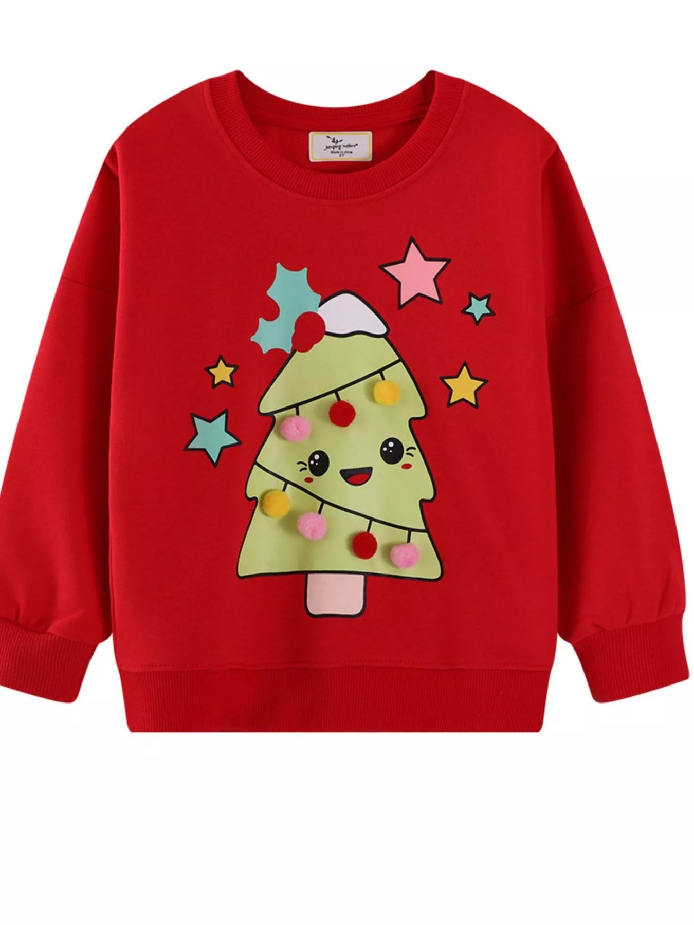 Children's Christmas Tree Graphic Sweatshirt designed for comfort and style at Lookzlike