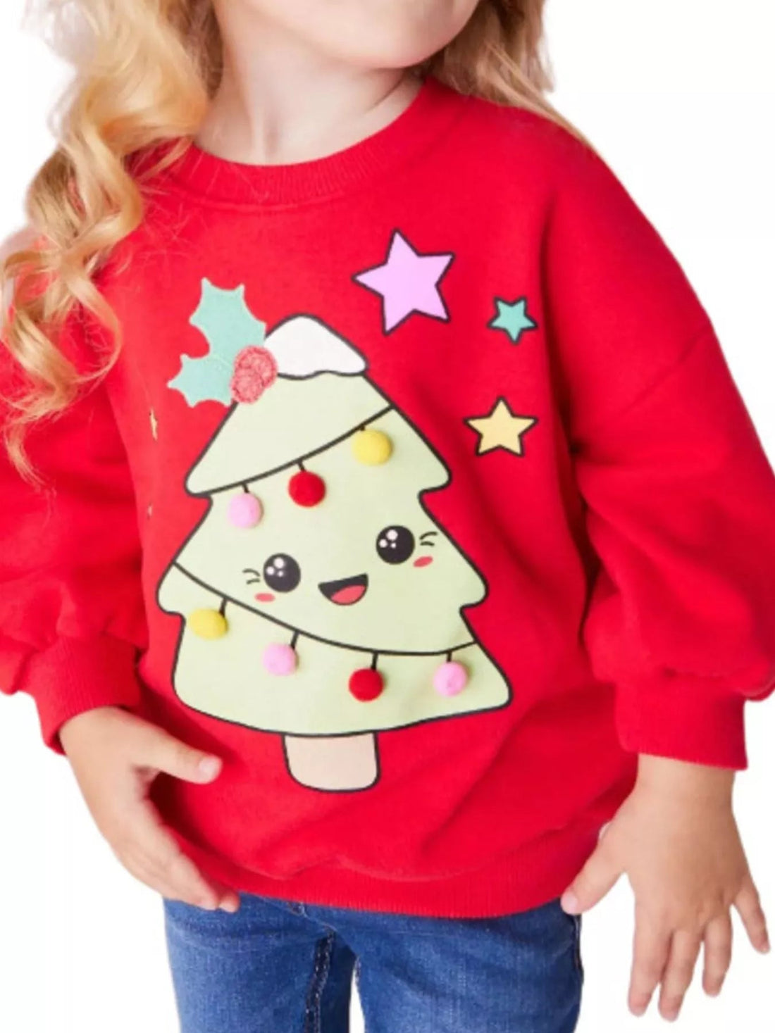 Children's Christmas Tree Graphic Sweatshirt designed for comfort and style at Lookzlike