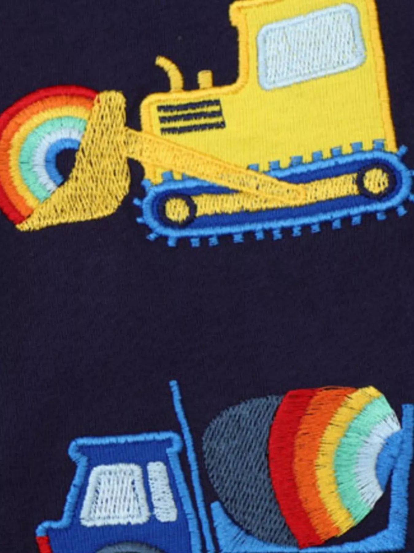 Children's Construction Vehicle Embroidered T-Shirt designed for comfort and style at Lookzlike