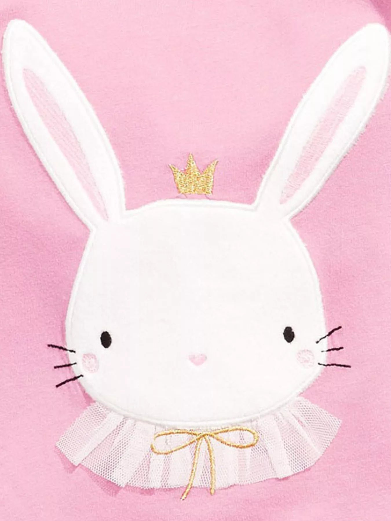 Children's Cute Bunny Applique Round Neck T-Shirt designed for comfort and style at Lookzlike