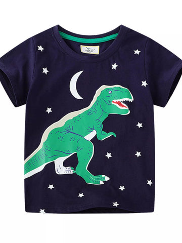 Children's Dinosaur Crew Neck Short Sleeve T-Shirt designed for comfort and style at Lookzlike