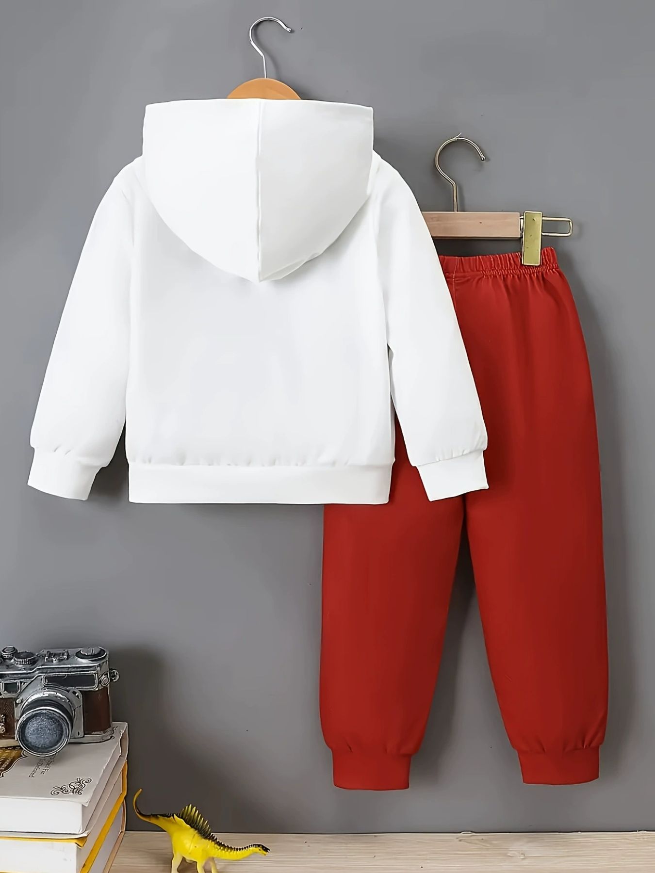 Children's Dinosaur Graphic Hoodie and Pants Set designed for comfort and style at Lookzlike