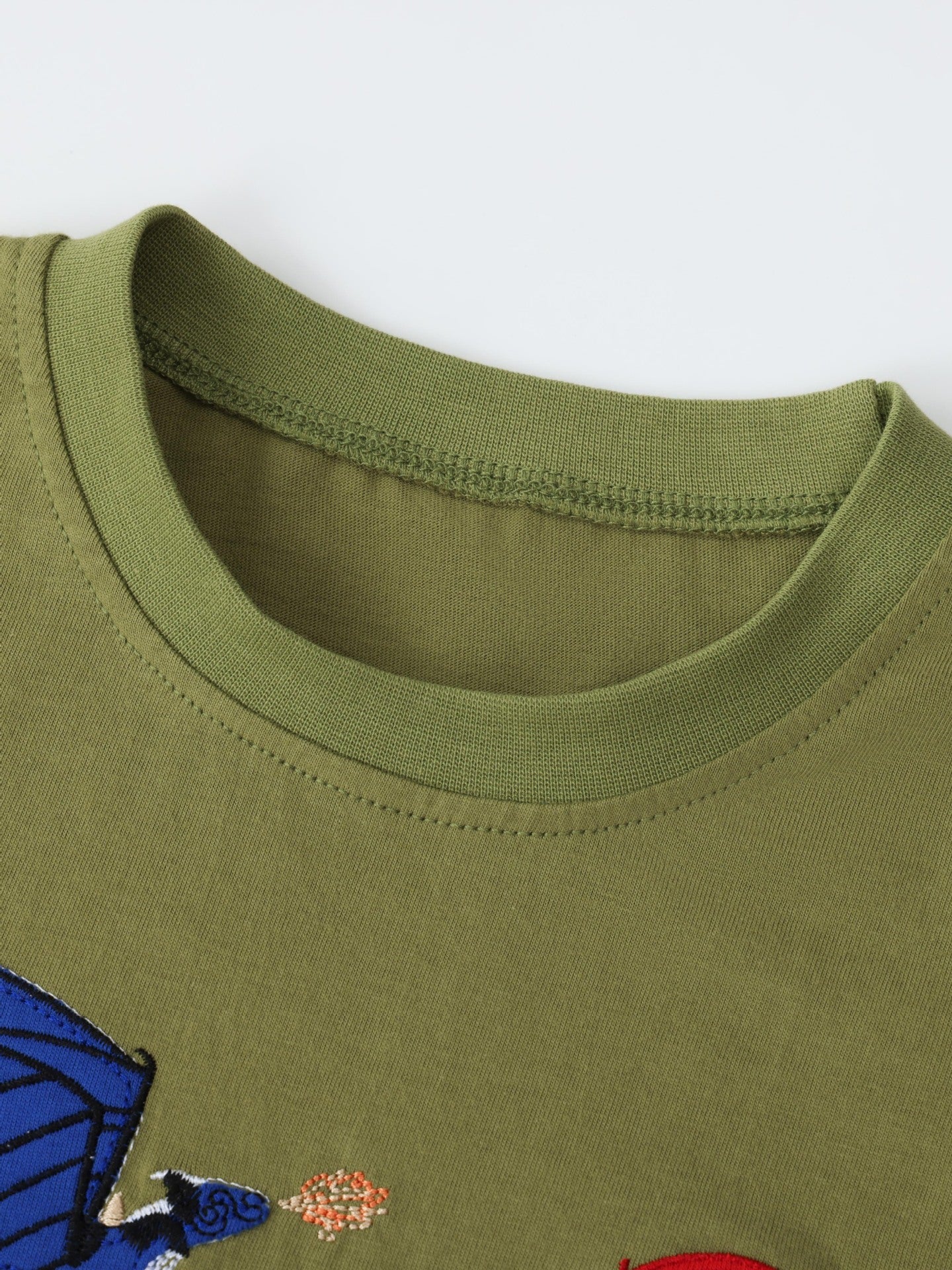 Children's Embroidered Dragon Short Sleeve T-Shirt designed for comfort and style at Lookzlike