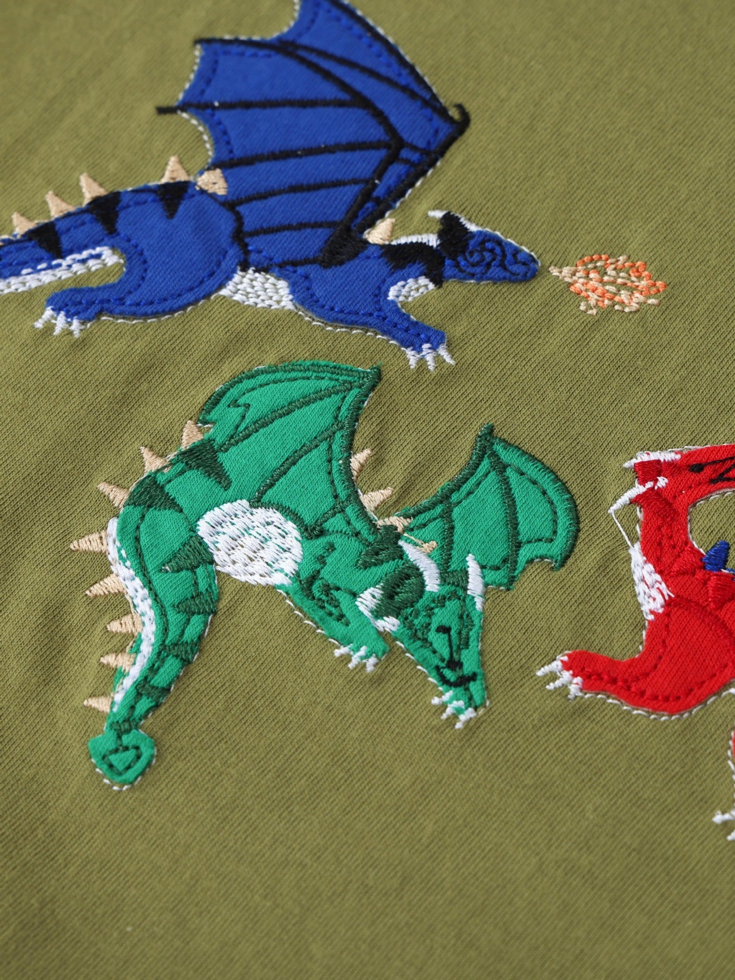 Children's Embroidered Dragon Short Sleeve T-Shirt designed for comfort and style at Lookzlike
