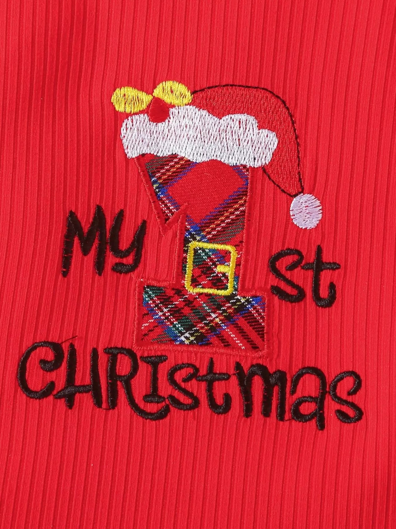 Children's First Christmas Bodysuit and Plaid Dress Outfit Set with Headband designed for comfort and style at Lookzlike