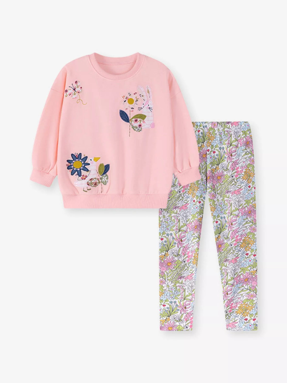 Children's Floral Sweatshirt & Leggings Set designed for comfort and style at Lookzlike