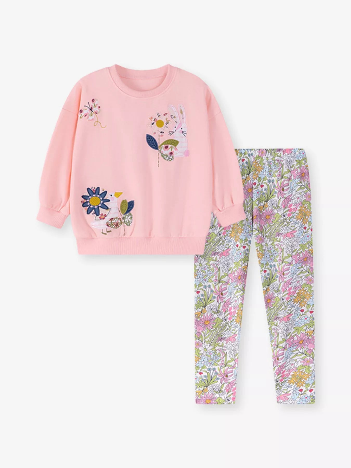 Children's Floral Sweatshirt & Leggings Set designed for comfort and style at Lookzlike