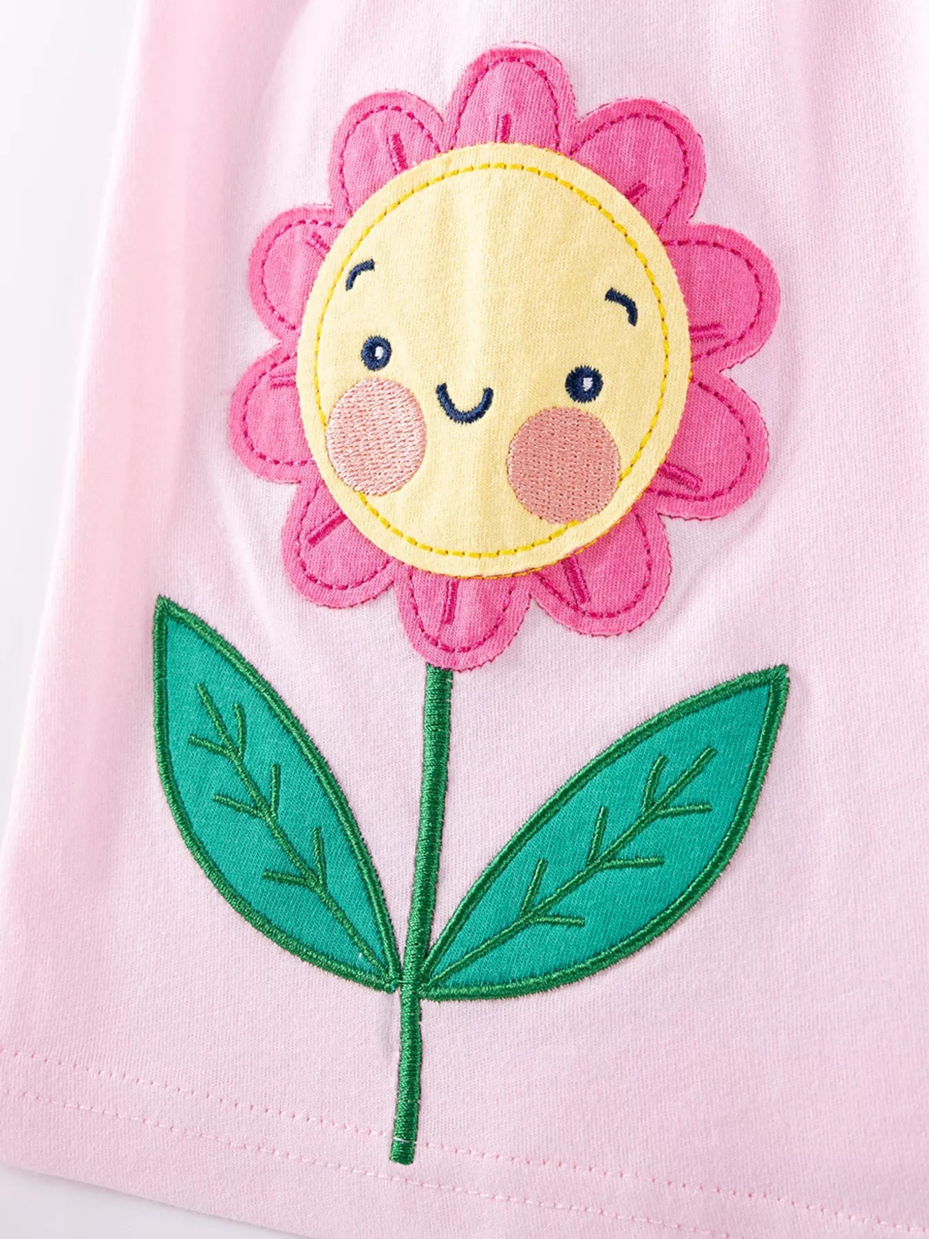 Children's Flower Appliqué Top & Rainbow Print Capri Set designed for comfort and style at Lookzlike