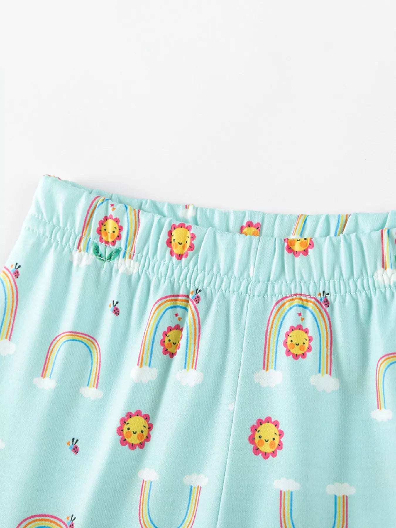 Children's Flower Appliqué Top & Rainbow Print Capri Set designed for comfort and style at Lookzlike