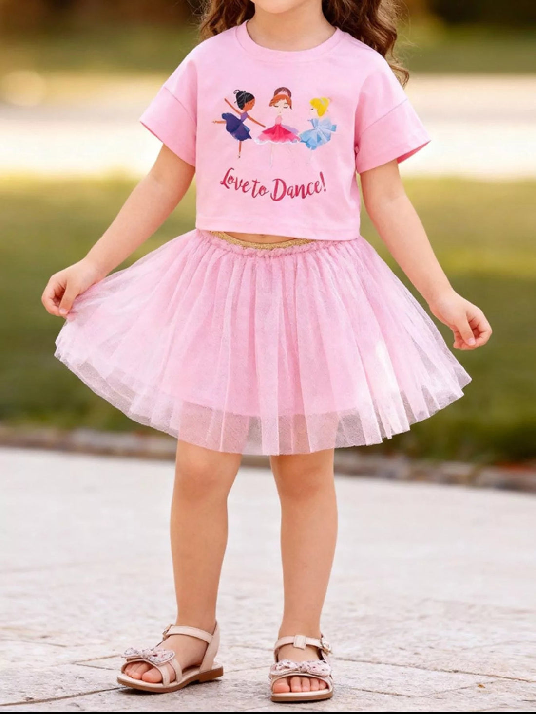Children's Graphic T-Shirt and Skirt Set designed for comfort and style at Lookzlike