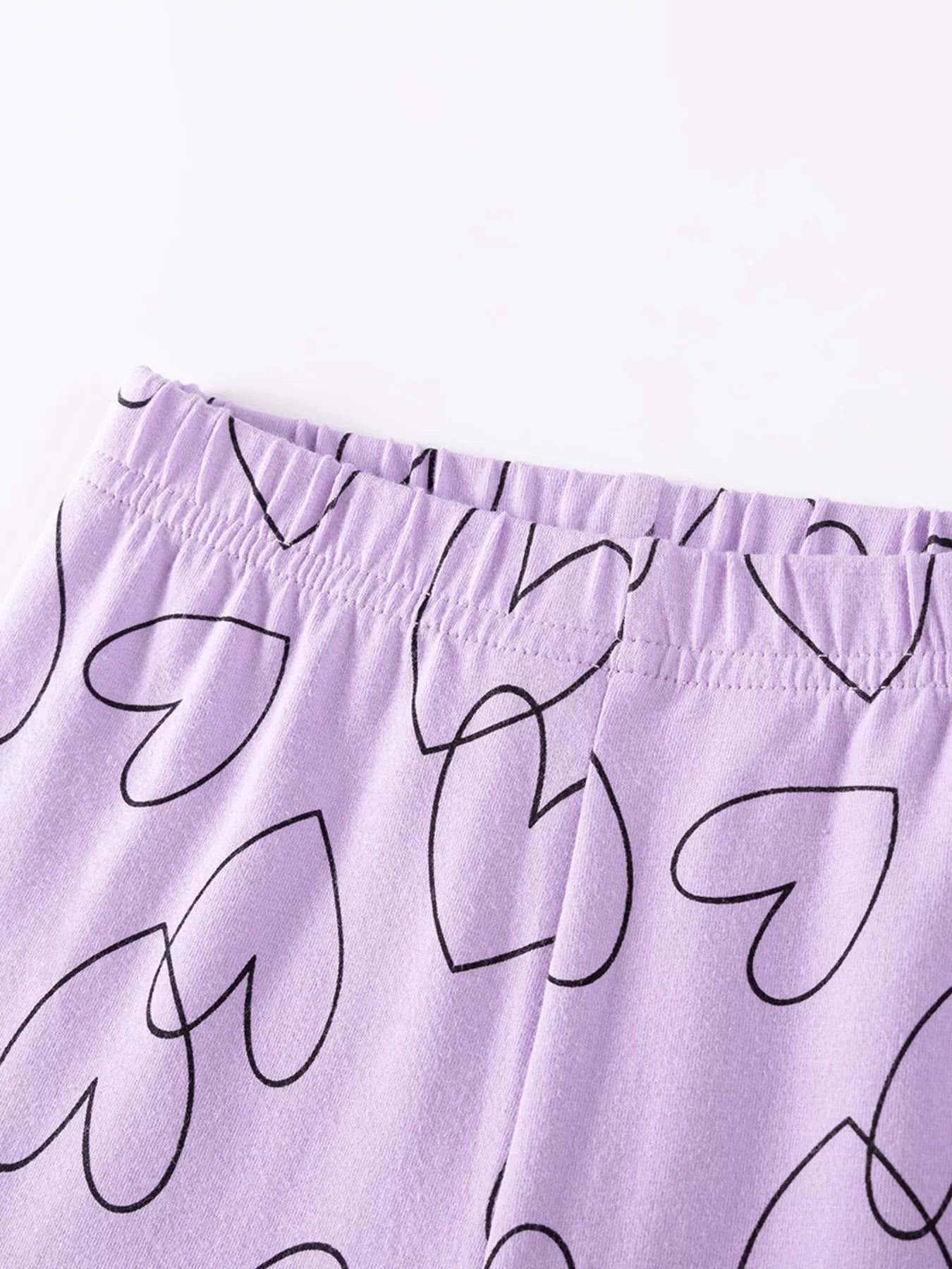 Children's Heart Print Tee and Shorts Casual Set designed for comfort and style at Lookzlike
