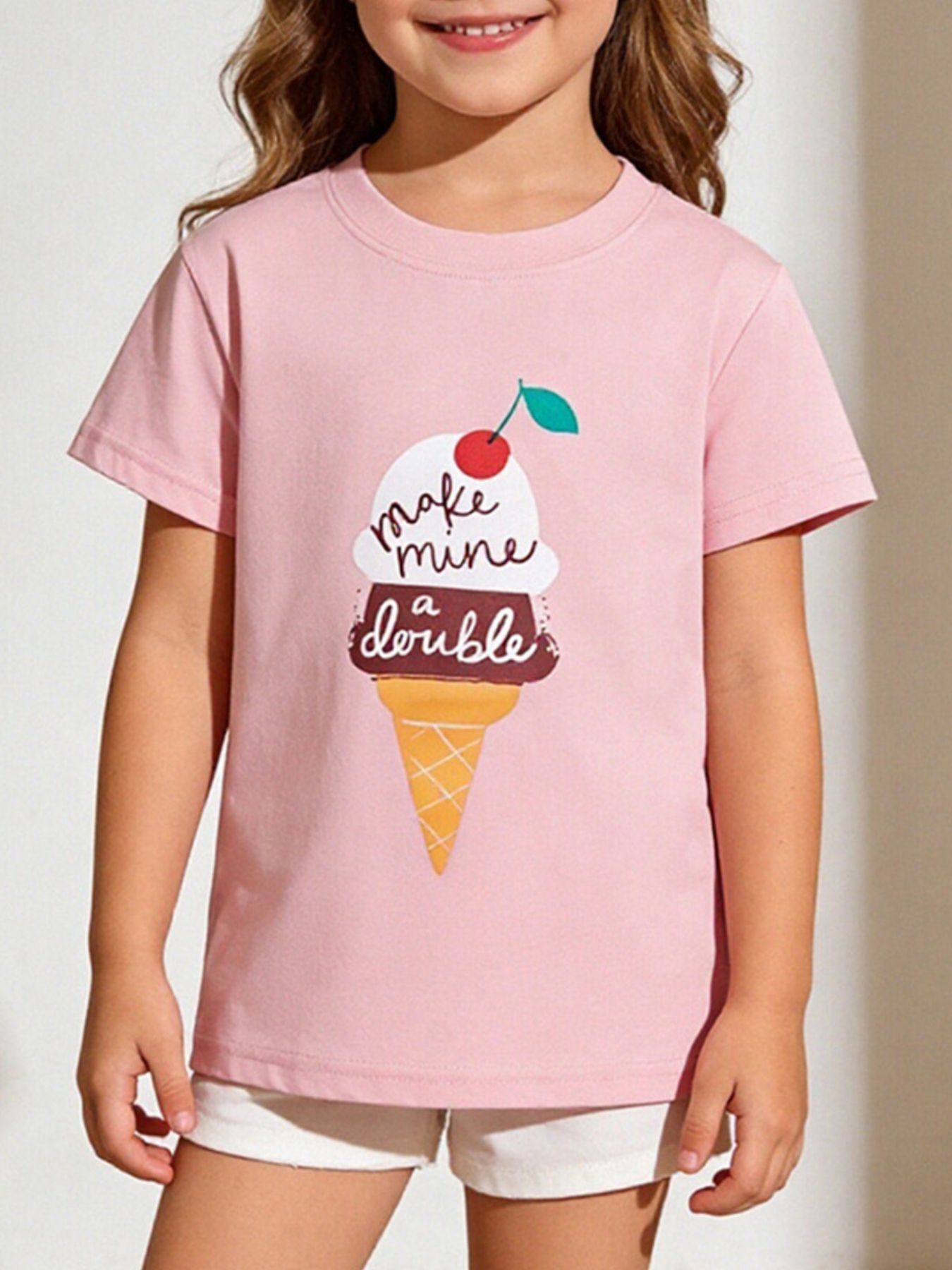 Children's Ice Cream Graphic Short Sleeve T-Shirt designed for comfort and style at Lookzlike