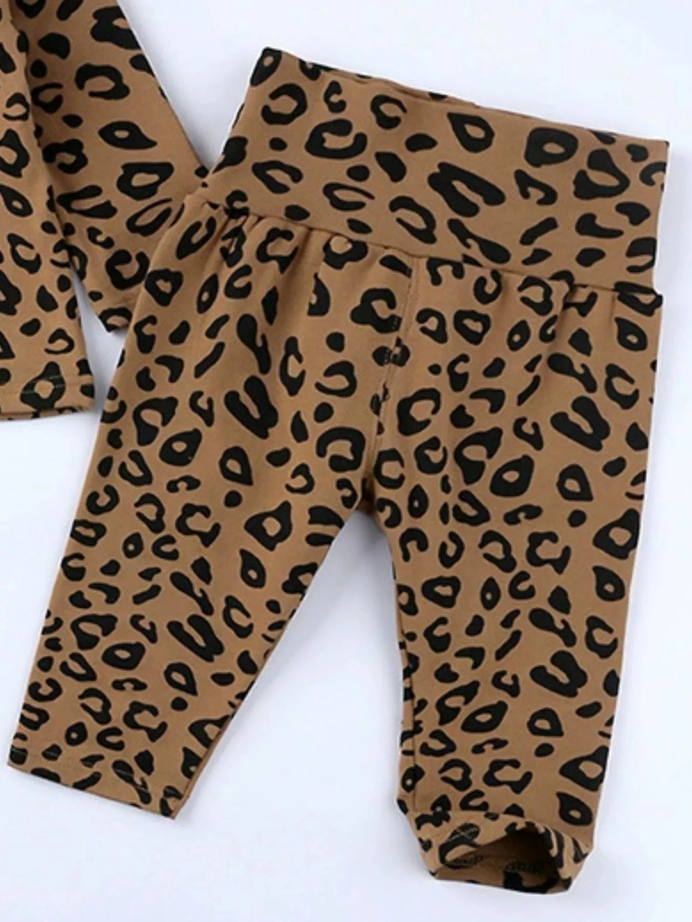 Children's Leopard Print Long Sleeve Top and Pants Set designed for comfort and style at Lookzlike