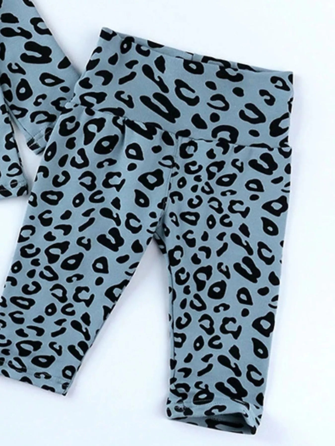Children's Leopard Print Long Sleeve Top and Pants Set designed for comfort and style at Lookzlike