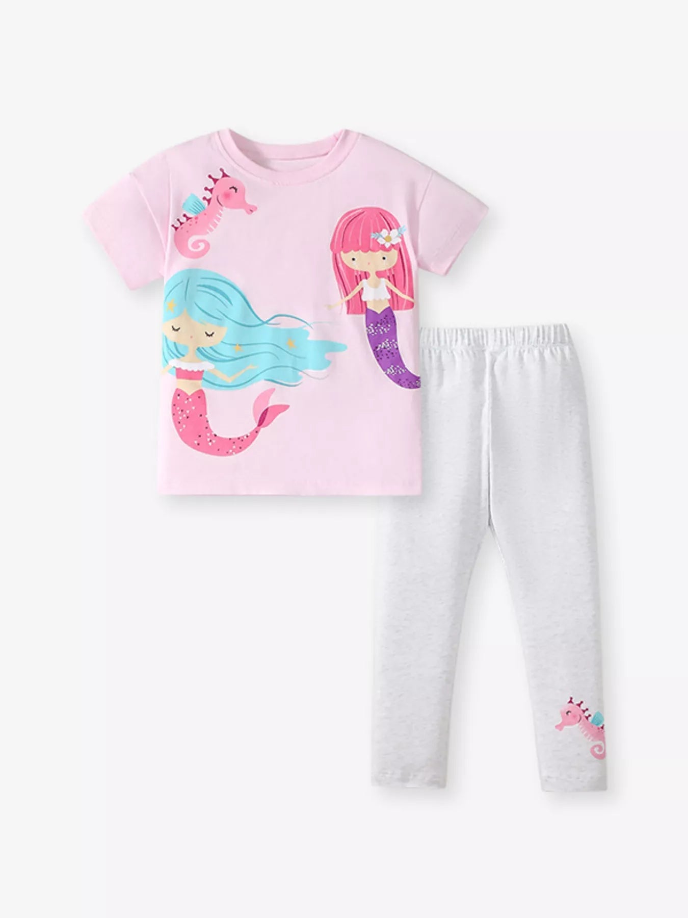 Children's Mermaid Graphic Tee and Leggings Set designed for comfort and style at Lookzlike