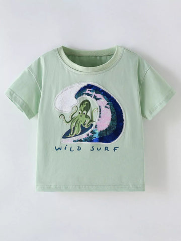 Children's Octopus Round Neck Tee designed for comfort and style at Lookzlike