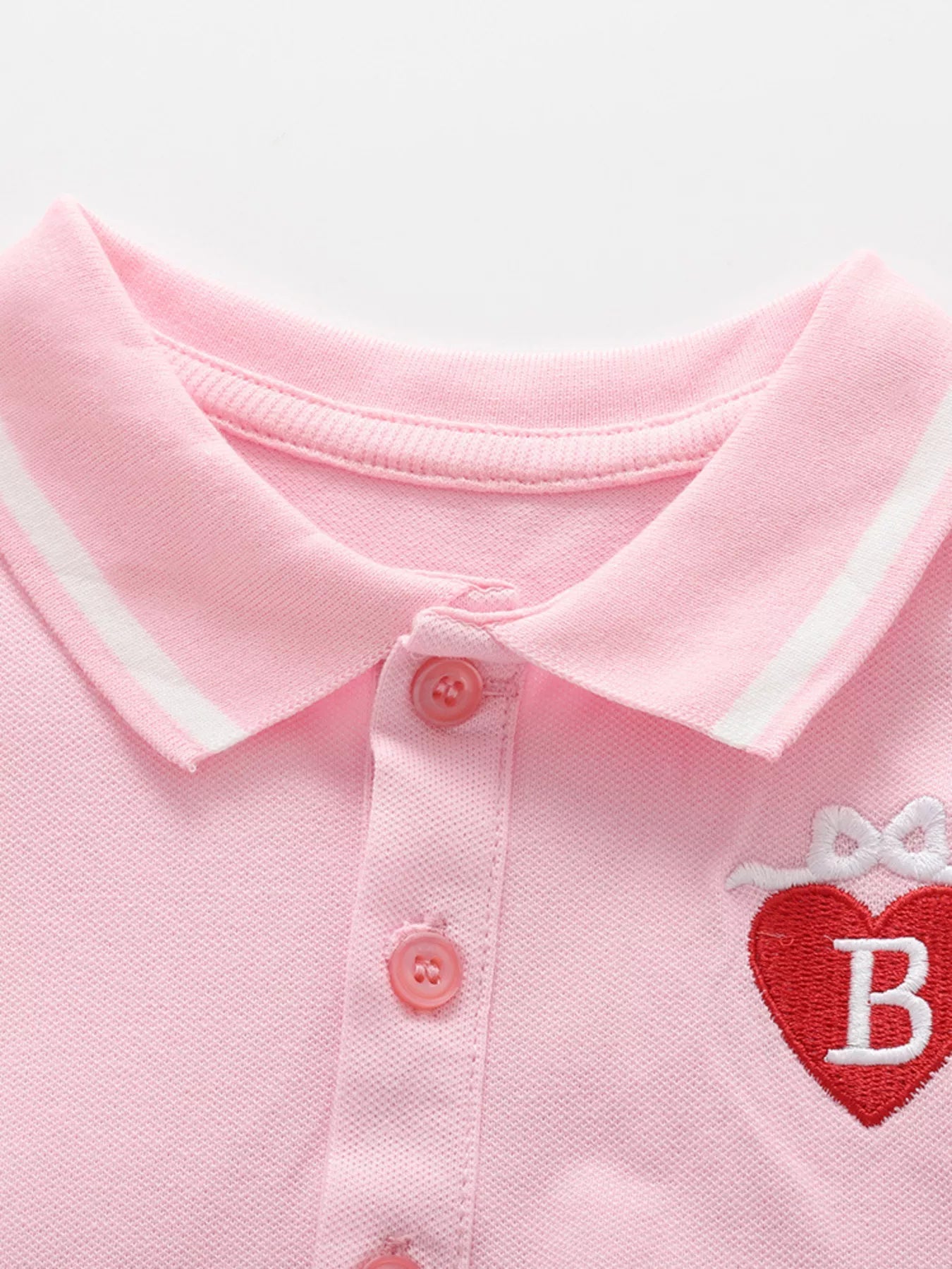 Children's Polo Collar Embroidered Heart Dress designed for comfort and style at Lookzlike