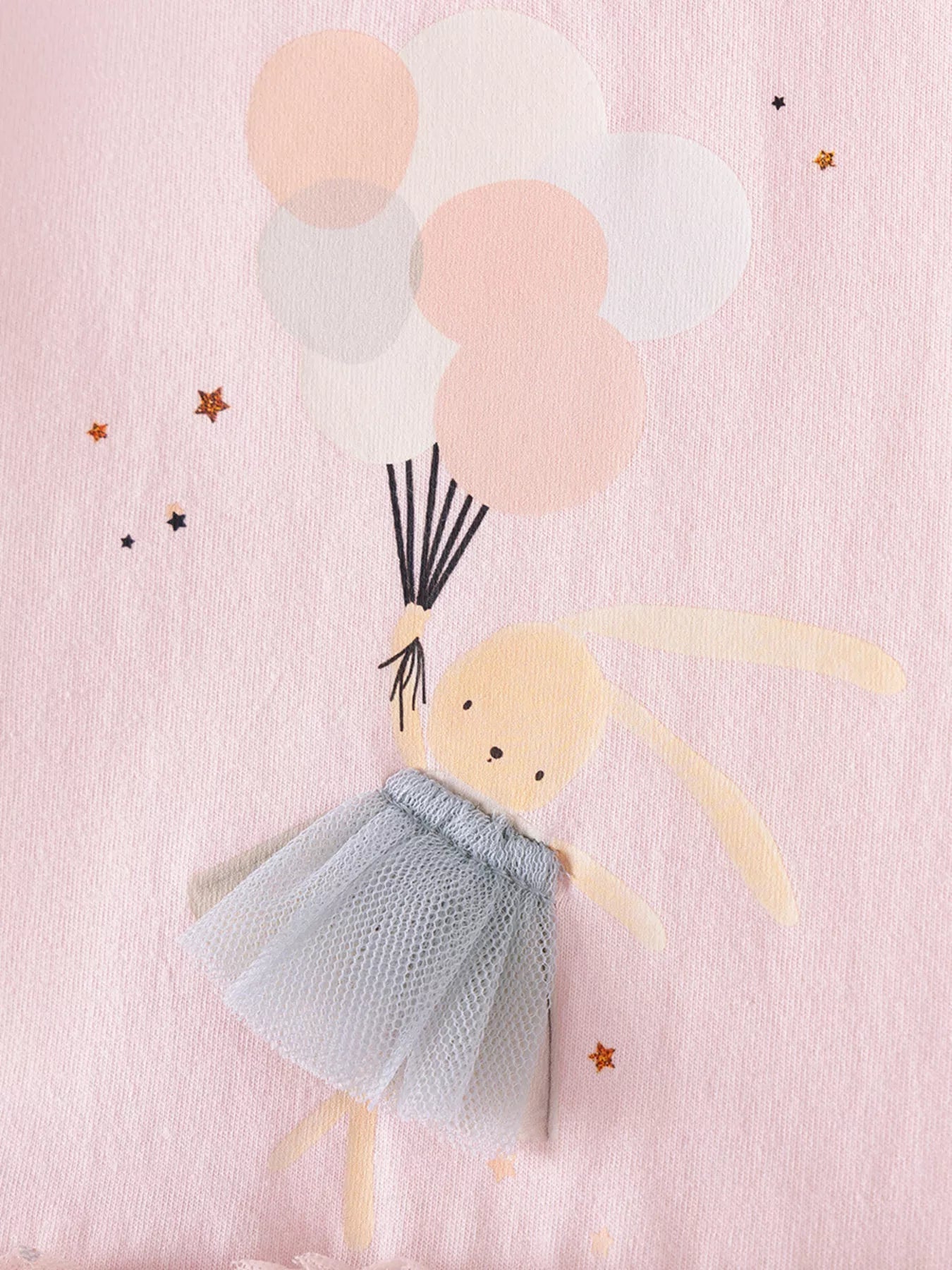 Children's Rabbit Long Sleeve Tulle Dress designed for comfort and style at Lookzlike