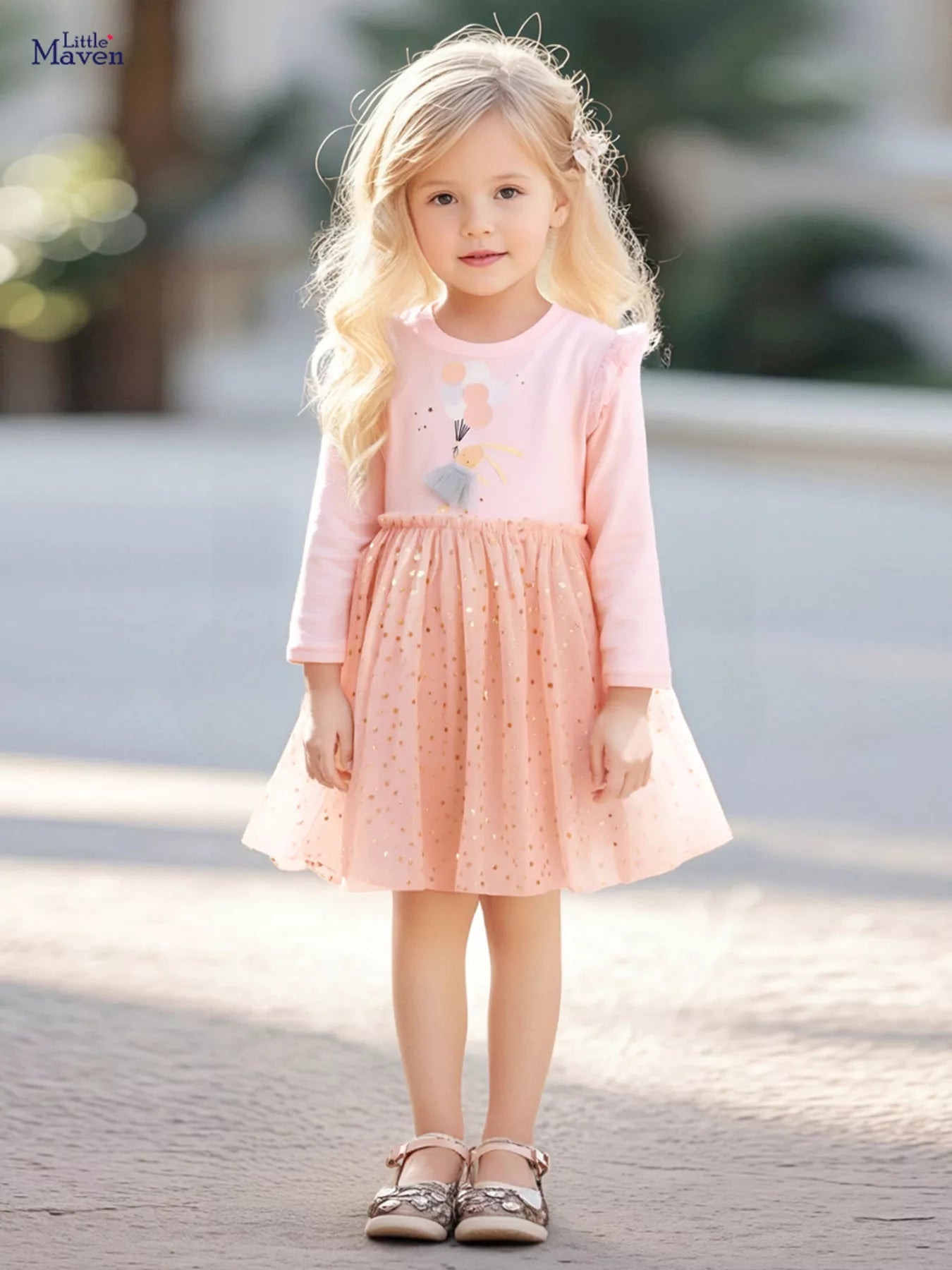 Children's Rabbit Long Sleeve Tulle Dress designed for comfort and style at Lookzlike