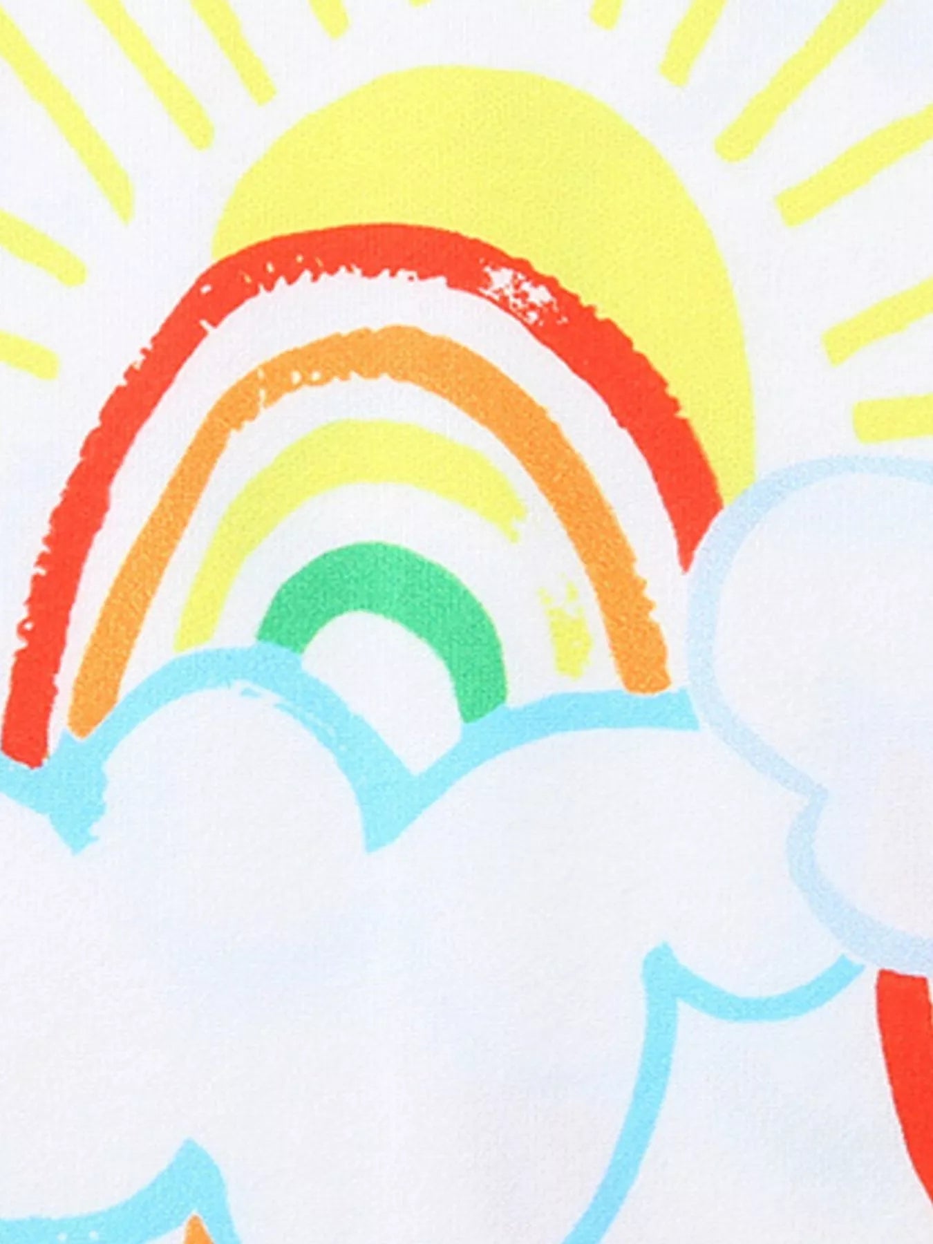 Children's Rainbow Cloud Print Tee and Shorts Set designed for comfort and style at Lookzlike