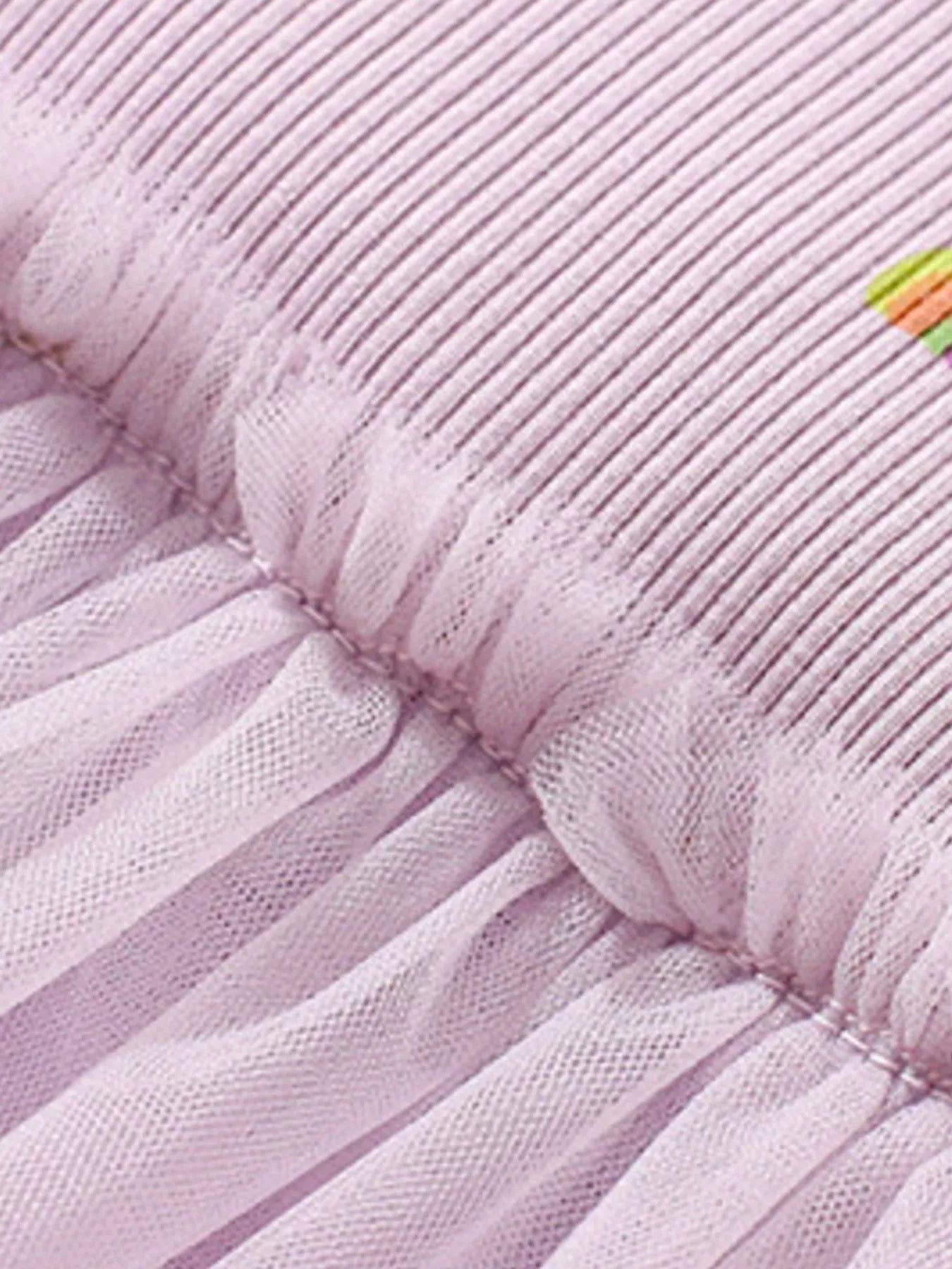 Children's Rainbow Print Tulle Dress designed for comfort and style at Lookzlike