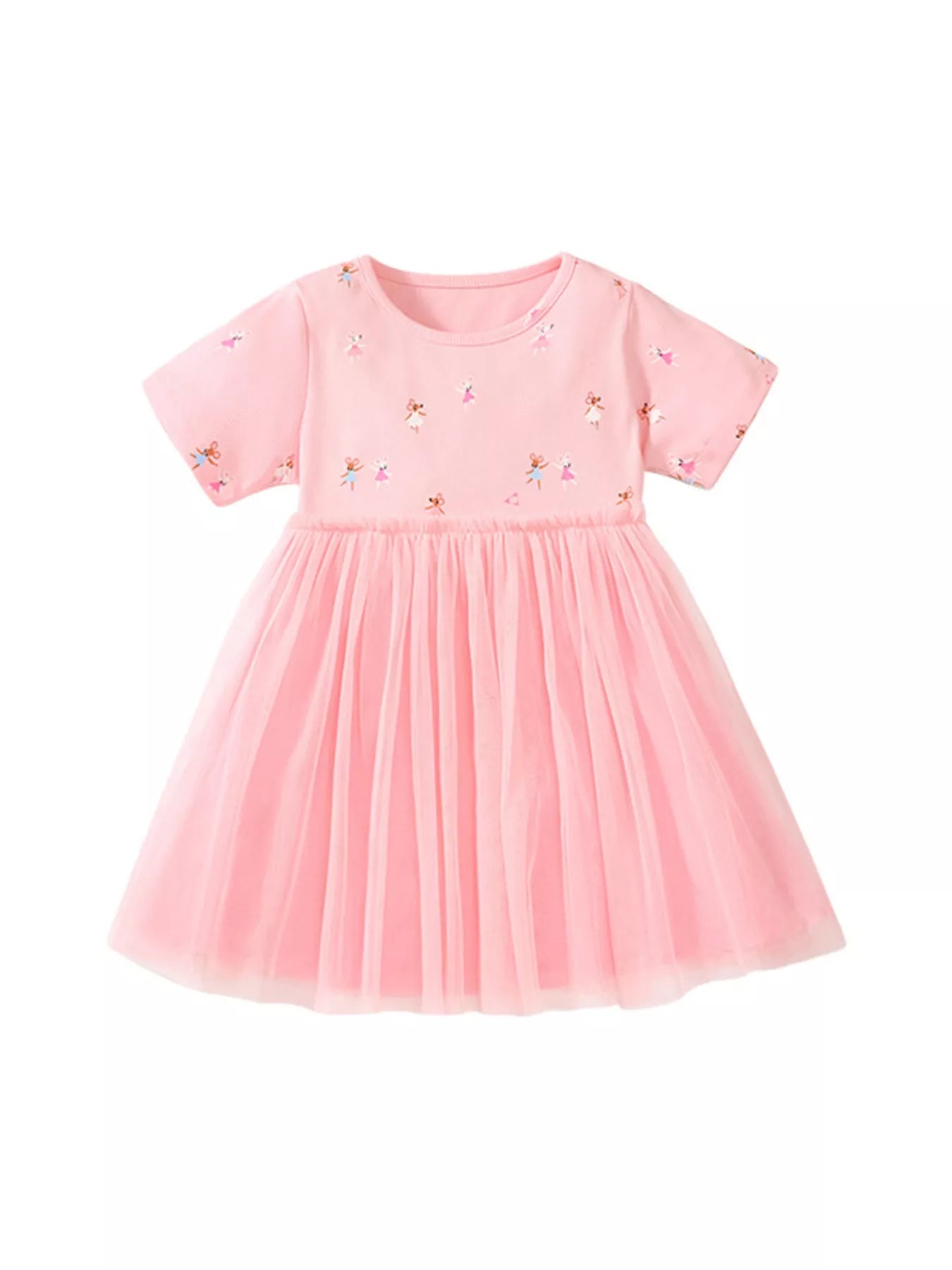 Children's Rainbow Print Tulle Dress designed for comfort and style at Lookzlike