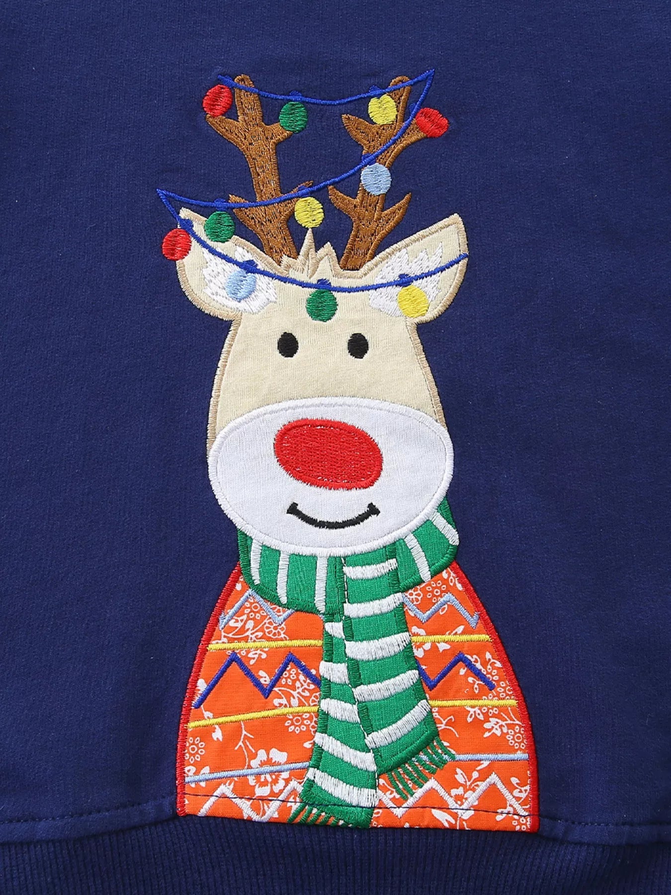 Children's Reindeer Embroidered Christmas Outfit Set designed for comfort and style at Lookzlike