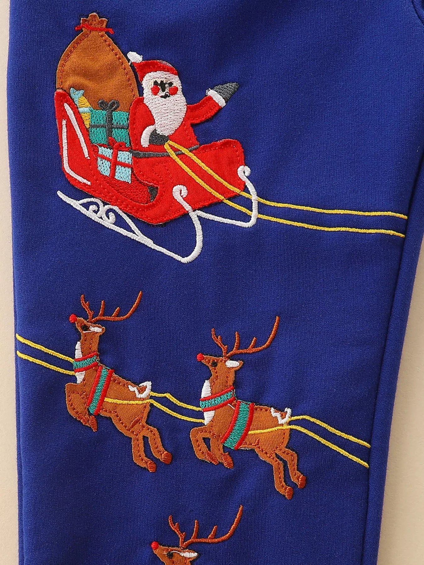 Children's Reindeer Embroidered Christmas Outfit Set designed for comfort and style at Lookzlike
