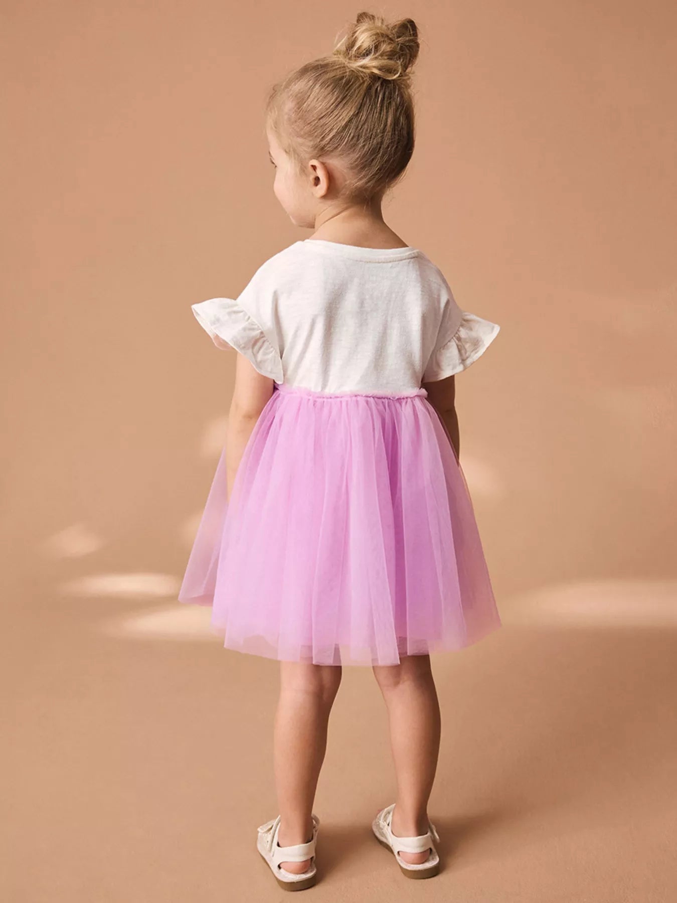 Children's Round Neck Ruffled Tulle Dress designed for comfort and style at Lookzlike
