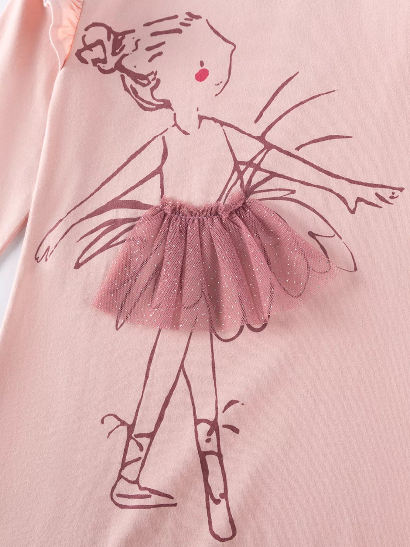 Children's Ruffle Trim Long Sleeve Dress designed for comfort and style at Lookzlike