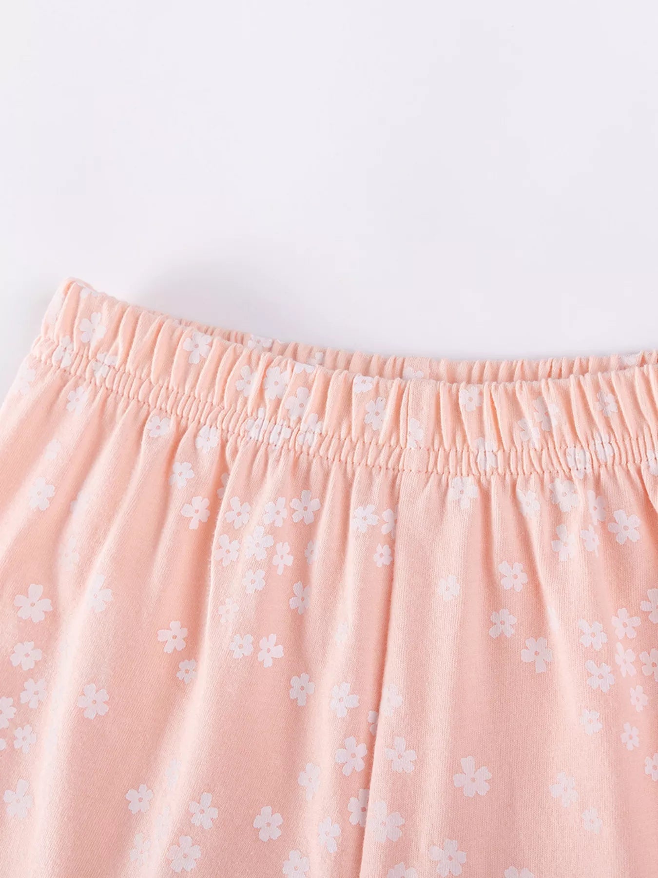Children's Ruffled Sleeve Graphic Tee & Floral Shorts Set designed for comfort and style at Lookzlike