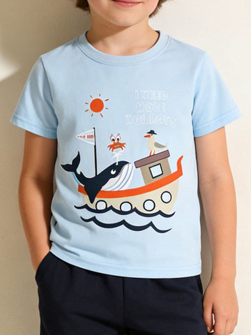 Children's Shark Graphic Short Sleeve Tee designed for comfort and style at Lookzlike
