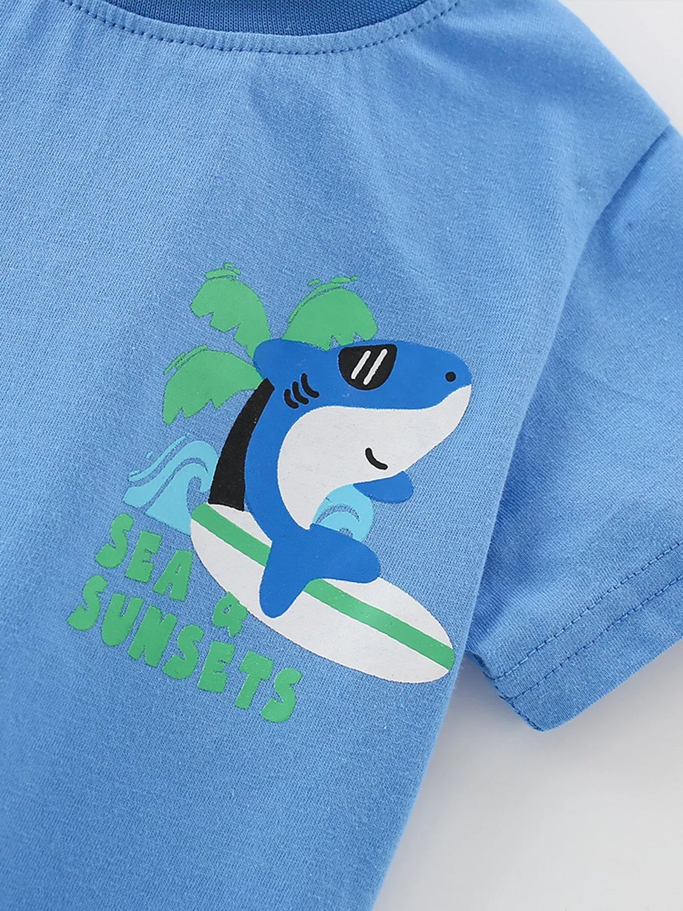 Children's Shark Graphic Tee and Shorts Set designed for comfort and style at Lookzlike
