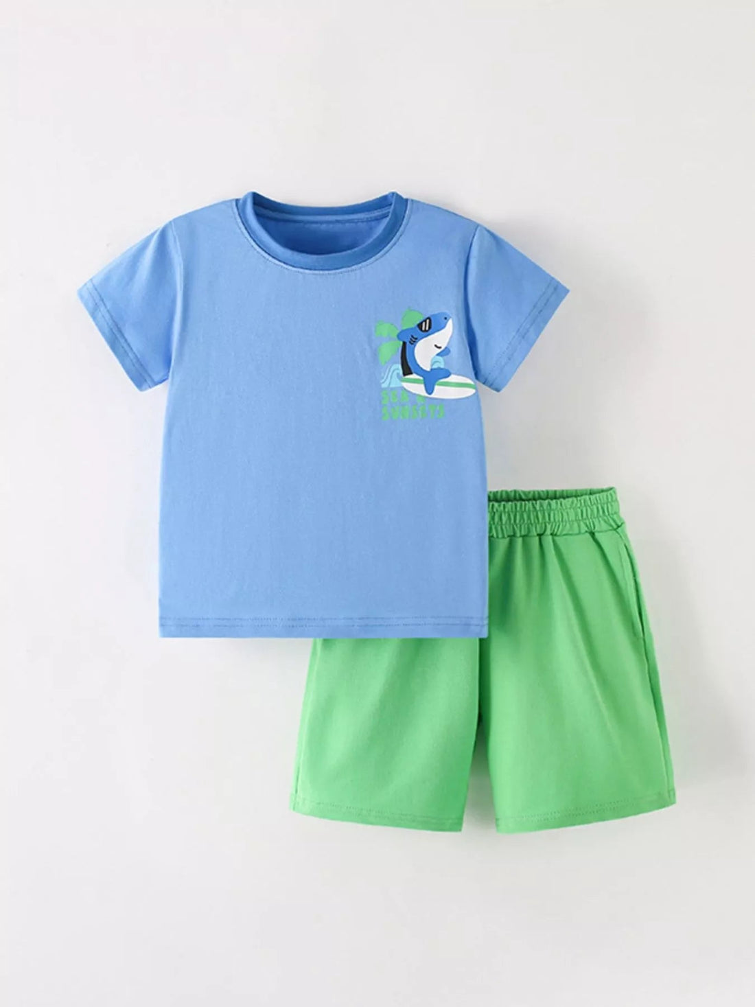 Children's Shark Graphic Tee and Shorts Set designed for comfort and style at Lookzlike